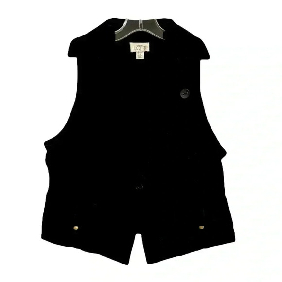 Loft black sleeveless vest size 10 with a well-structured collar and lap… - Picture 1 of 3